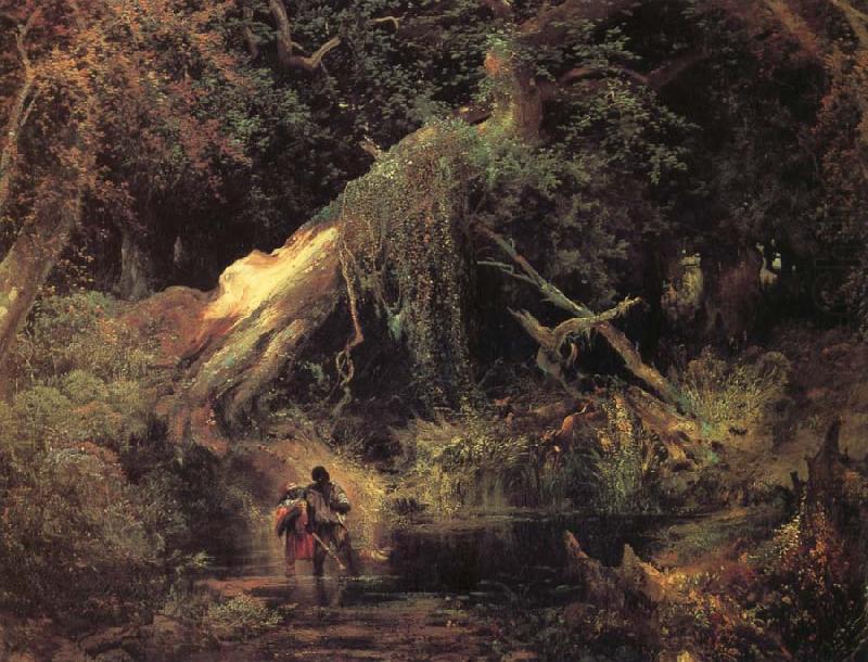 Slaves Escaping Through the Swamp, Moran, Thomas